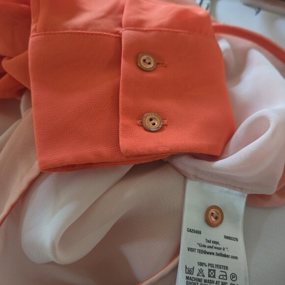 Ted Baker orange ombre blouse with shear back Size 5 - Picture 7 of 7